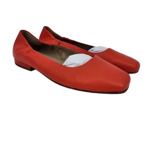 Eileen Fisher Selle Nappa Leather Square Toe Block Heel Ballet Flat Sz 11